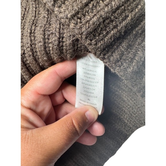Sweet Baby Jamie Wool Blend Cowl Neck Cropped Sweater Brown XL Fall - Picture 3 of 4